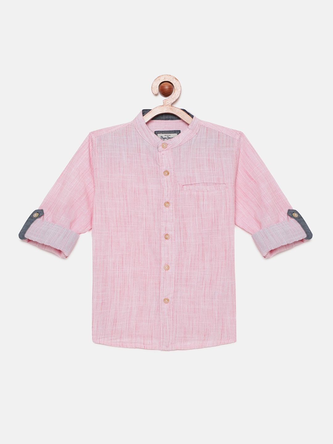 

Pepe Jeans Boys Pink Pure Cotton Regular Fit Striped Casual Shirt