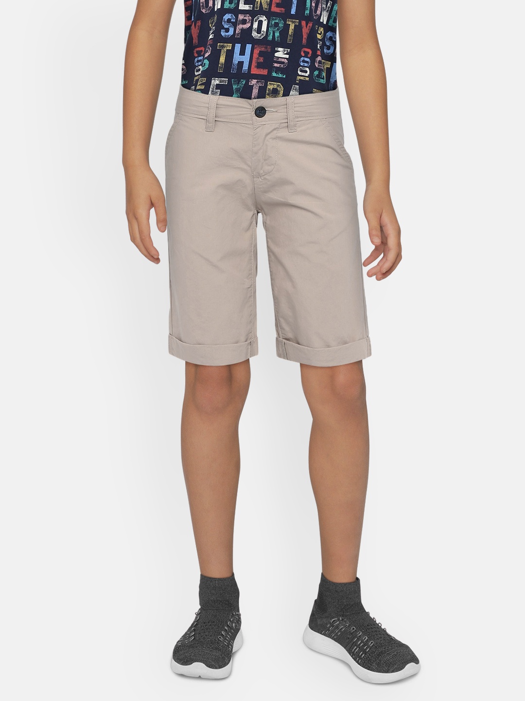 

Pepe Jeans Boys Beige Solid Regular Shorts