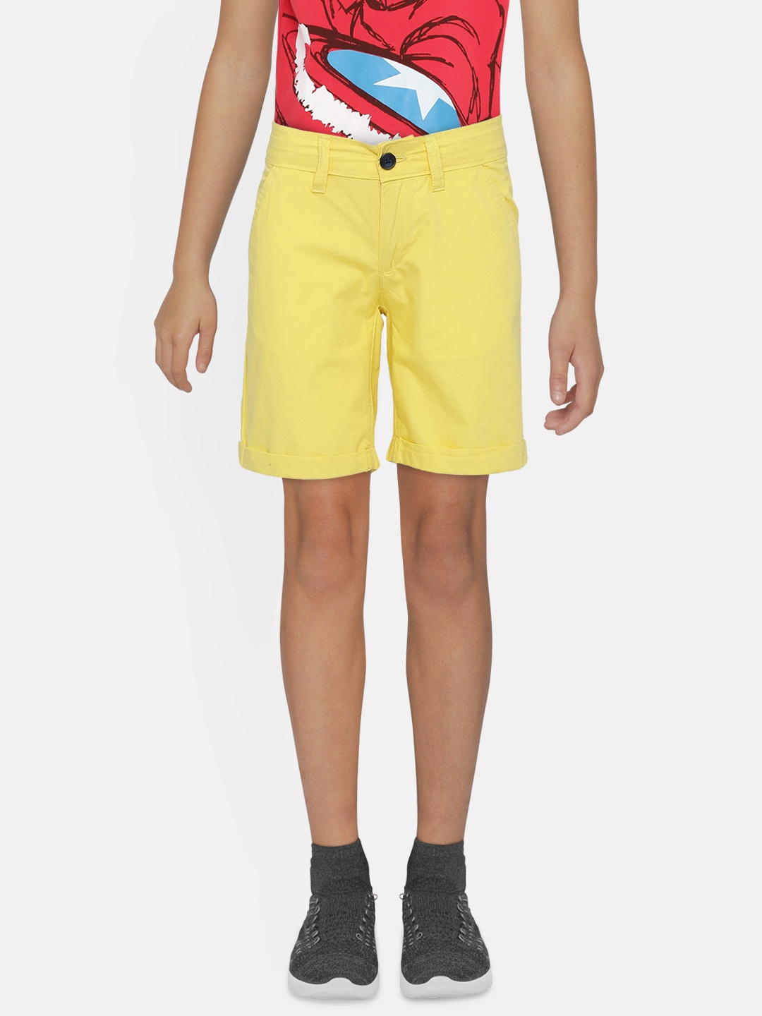 

Pepe Jeans Boys Yellow Solid Regular Fit Chino Shorts