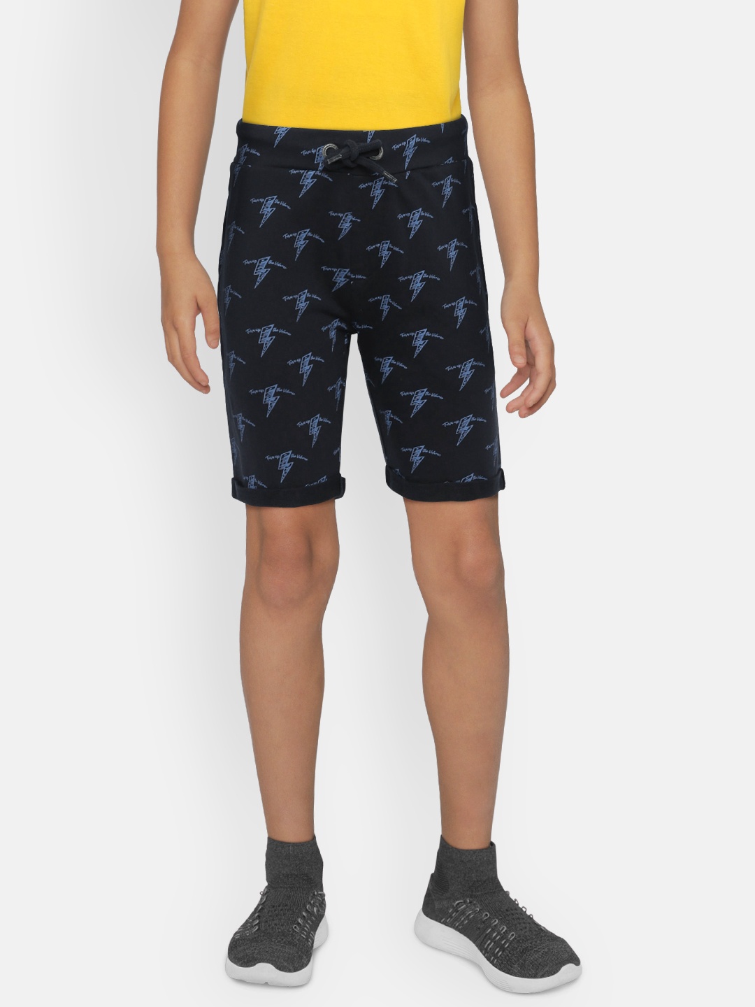 

Pepe Jeans Boys Navy Blue Printed Regular Fit CROATIA IP Shorts