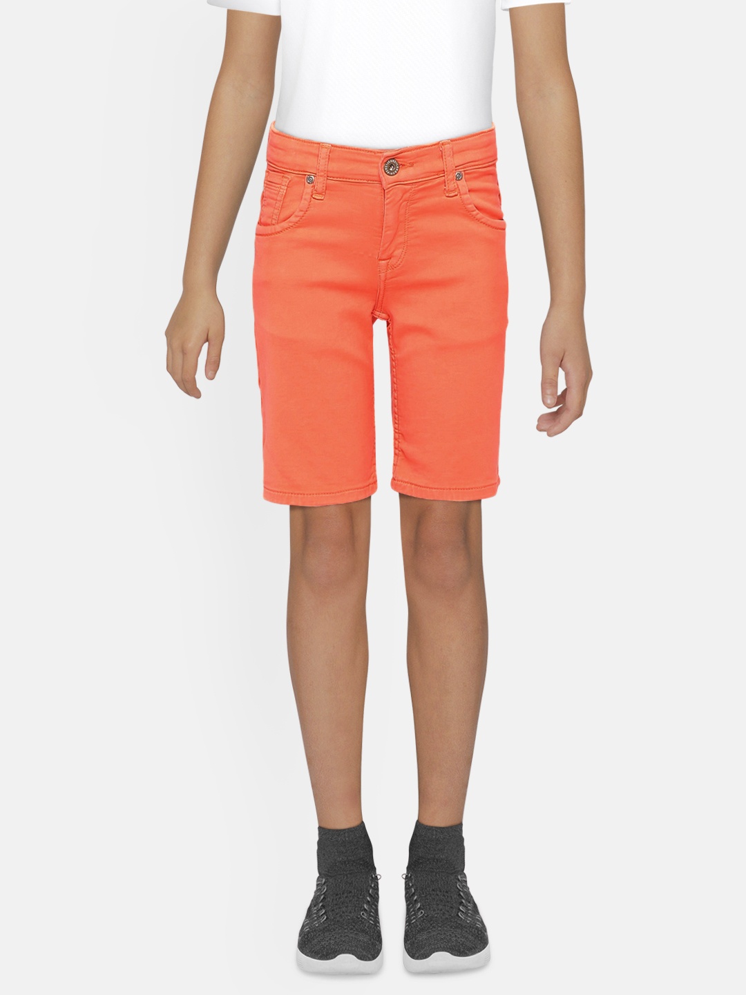 

Pepe Jeans Boys Orange Solid Regular Fit Chino Shorts