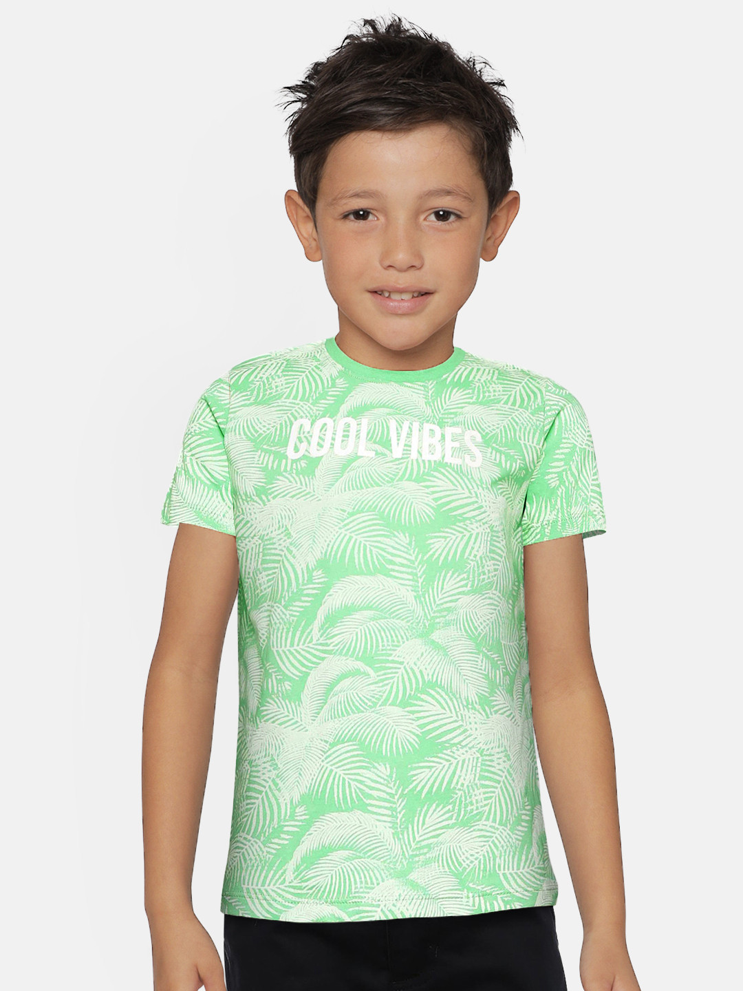 

Pepe Jeans Boys Green Printed Round Neck T-shirt