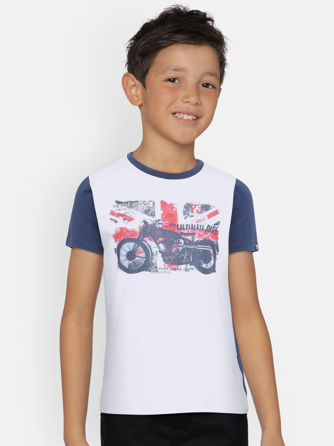 

Pepe Jeans Boys White Printed Round Neck T-shirt
