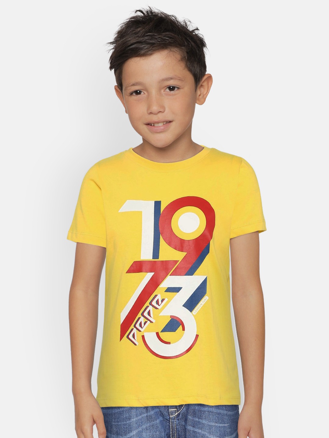 

Pepe Jeans Boys Yellow Printed Round Neck T-shirt