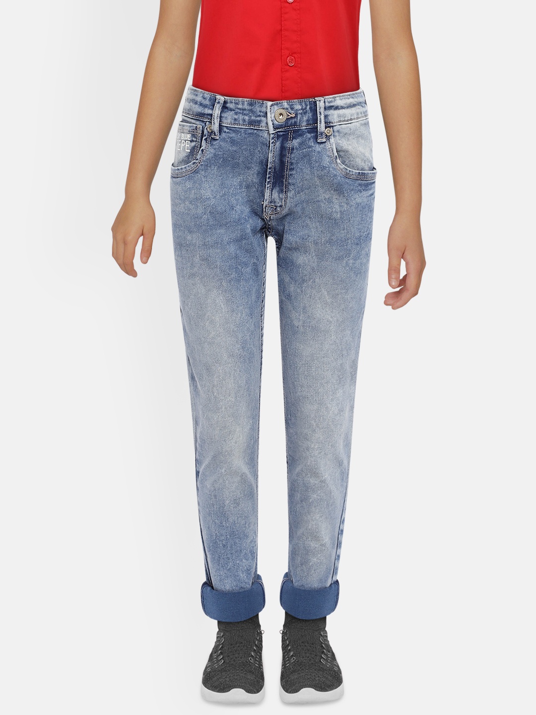

Pepe Jeans Boys Blue Regular Fit ANDREW IP Clean Look Jeans