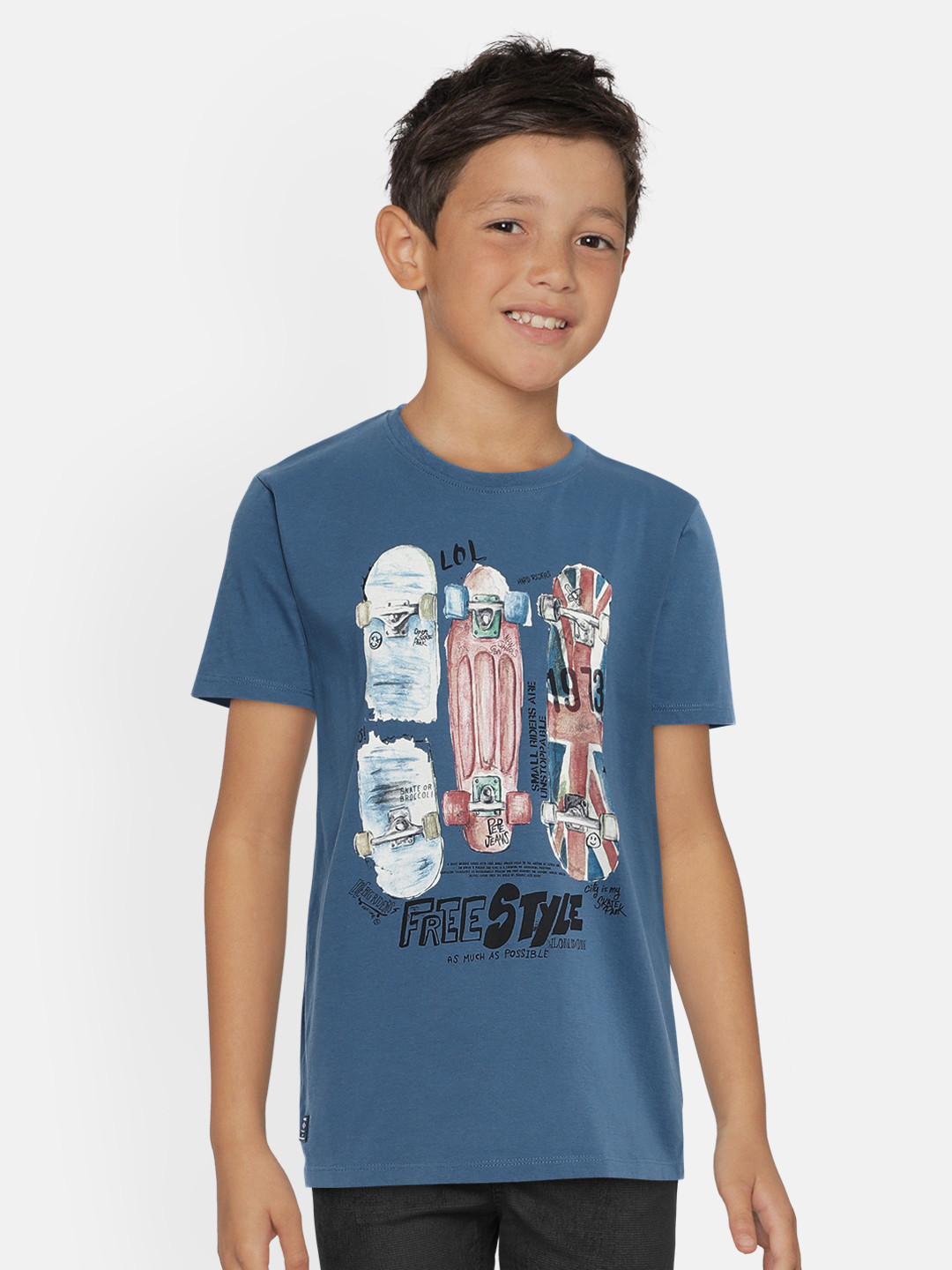 

Pepe Jeans Boys Blue Printed Round Neck T-shirt