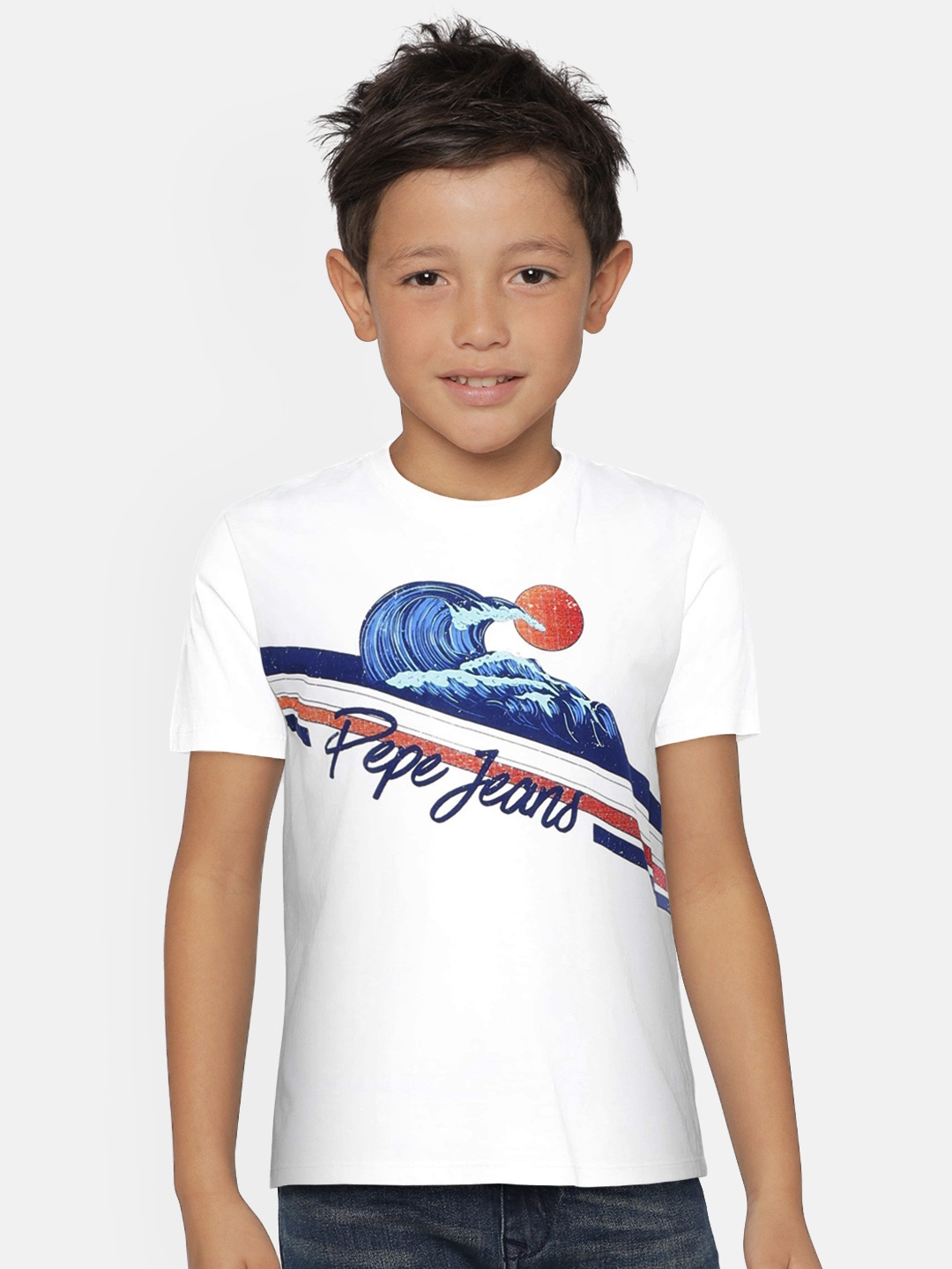 

Pepe Jeans Boys White Printed Round Neck T-shirt