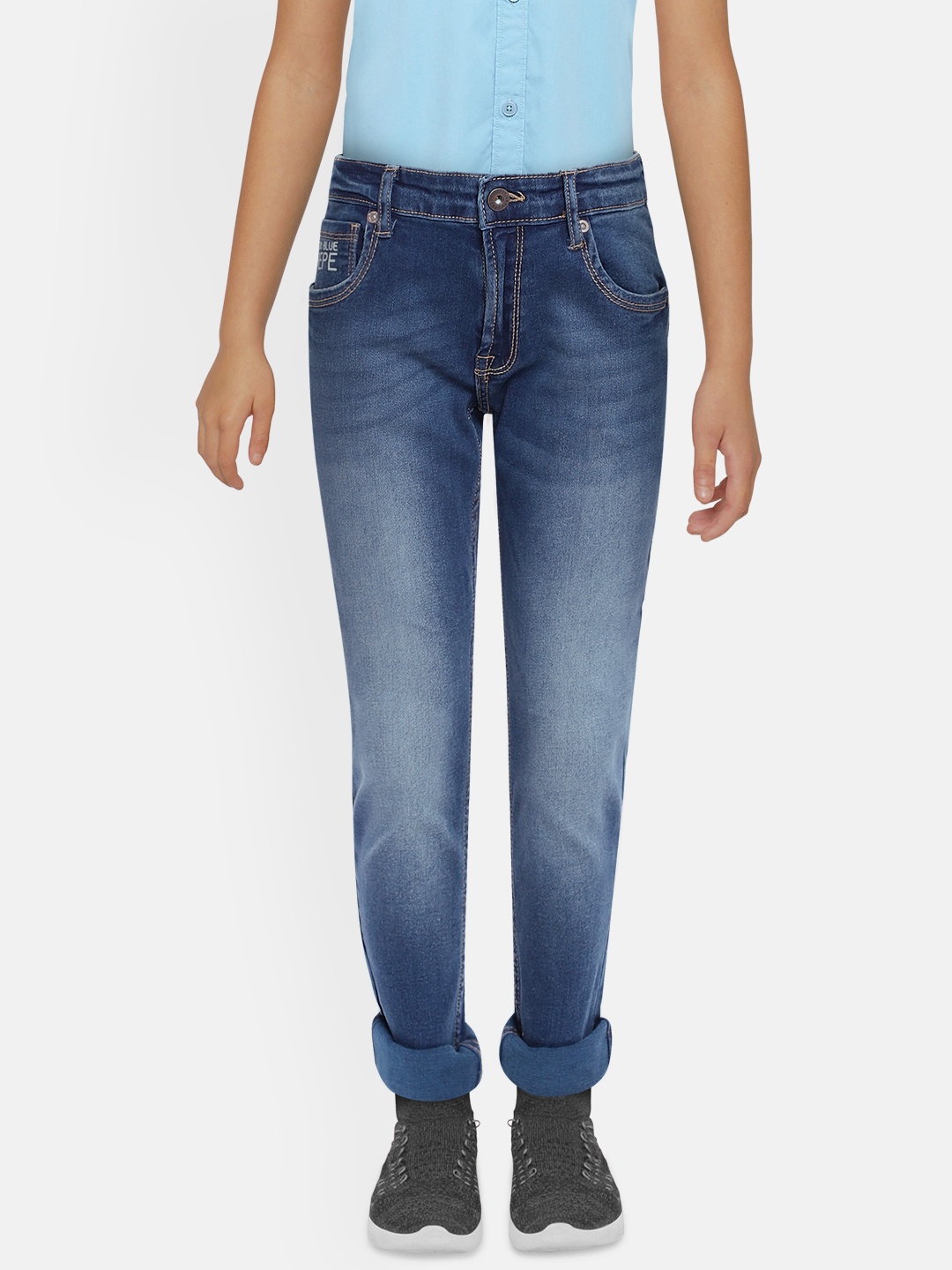 

Pepe Jeans Boys Navy Blue Regular Fit Mid-Rise Clean Look Stretchable Jeans