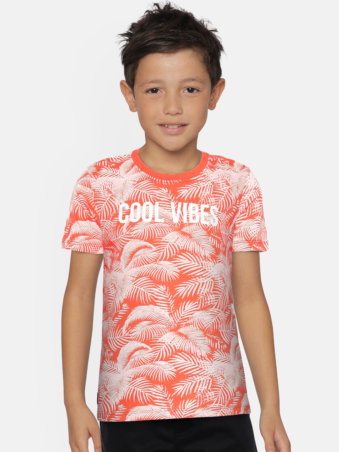 

Pepe Jeans Boys Orange Printed Round Neck T-shirt