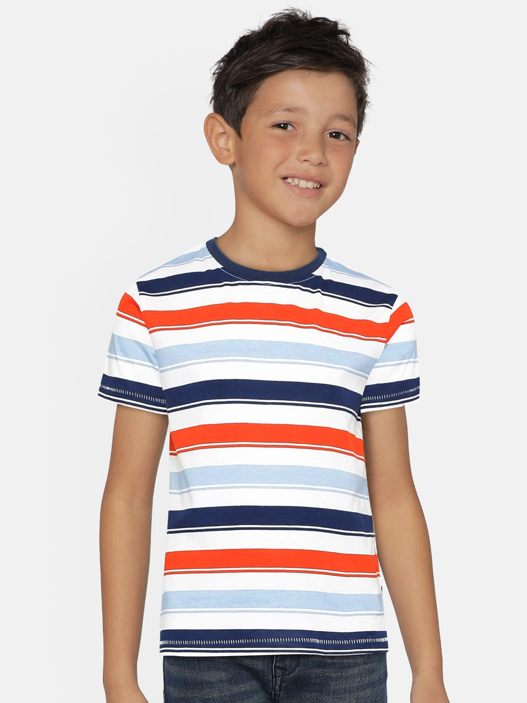 

Pepe Jeans Boys Red Striped Round Neck T-shirt