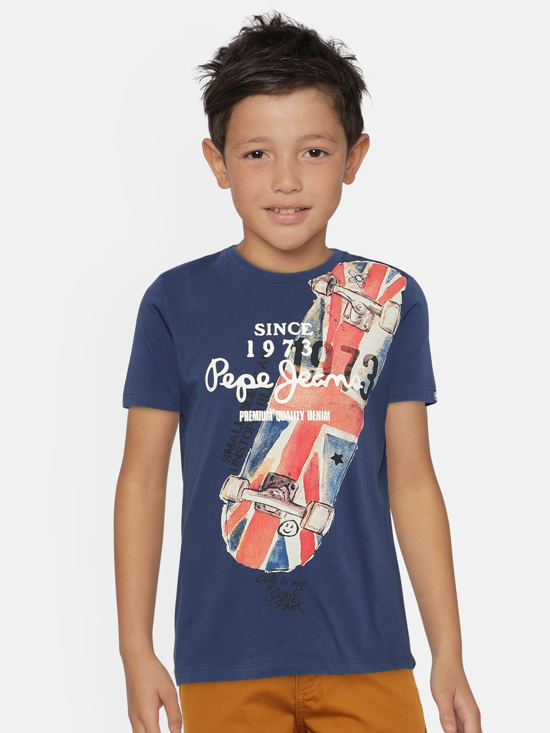 

Pepe Jeans Boys Navy Blue Printed Round Neck T-shirt