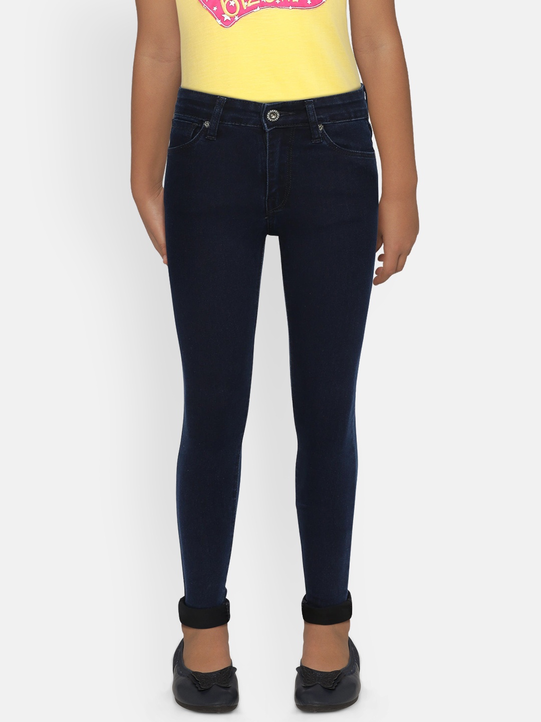 

Pepe Jeans Girls Navy Blue Ariana Skinny Fit High-Rise Clean Look Stretchable Jeans