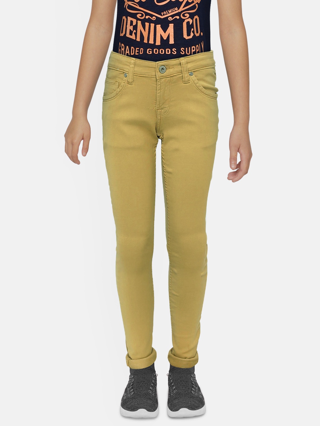 

Pepe Jeans Boys Khaki Slim Fit Mid-Rise Clean Look Jeans