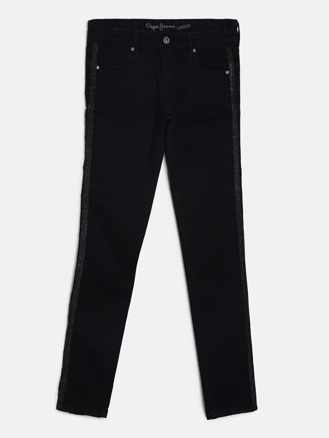 

Pepe Jeans Girls Black Pixlette Mid-Rise Clean Look Stretchable Jeans