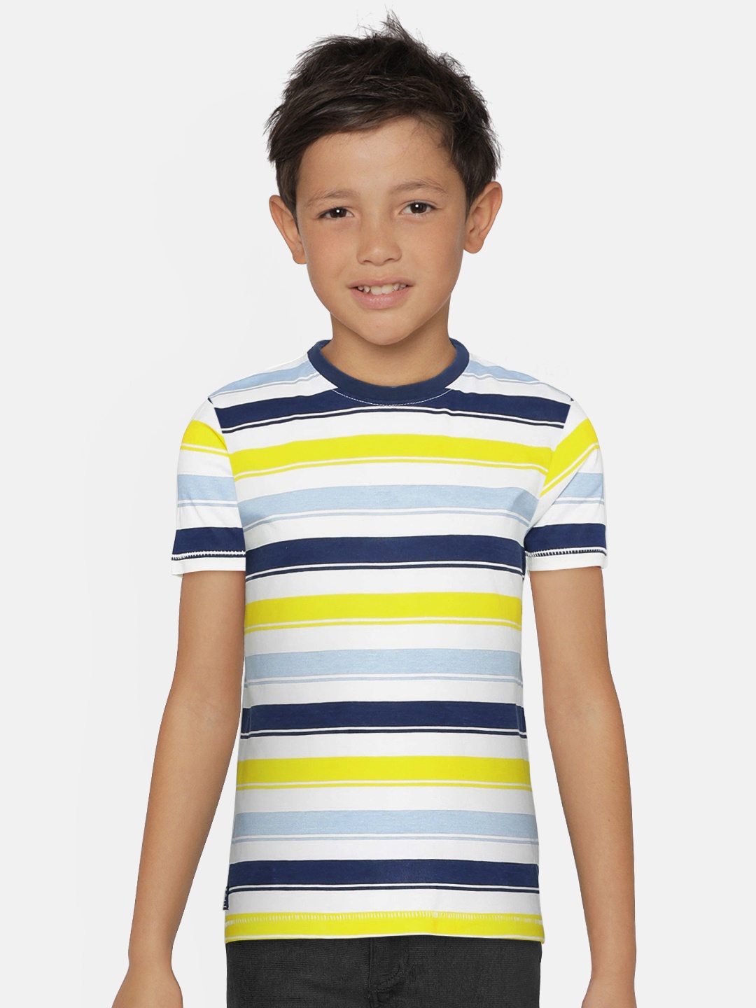 

Pepe Jeans Boys Yellow Striped Round Neck T-shirt