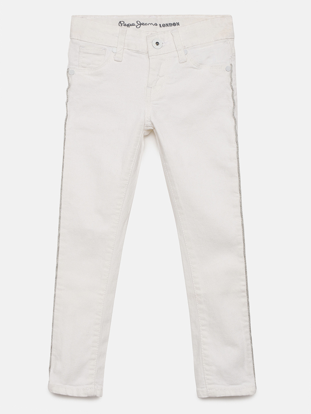 

Pepe Jeans Girls White Tapered Fit Jeans