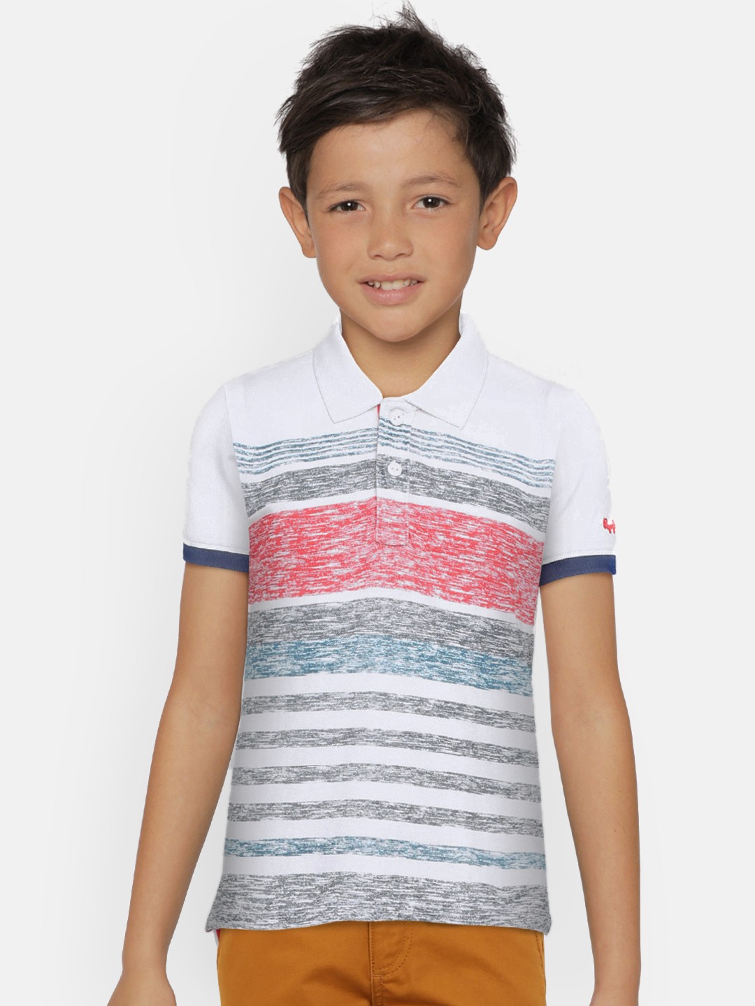 

Pepe Jeans Boys Multicoloured Striped Polo Collar T-shirt, Multi