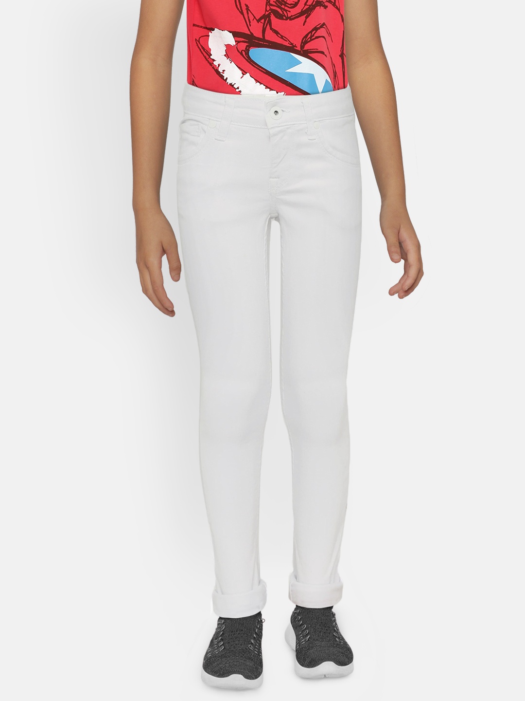 

Pepe Jeans Boys White Slim Fit Mid-Rise Clean Look Jeans