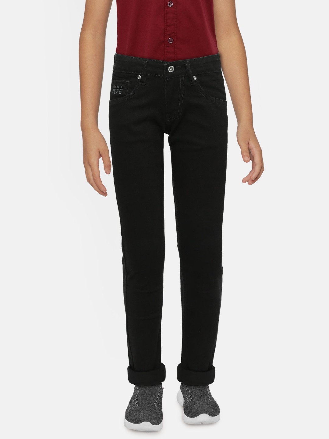 

Pepe Jeans Boys Black Slim Fit Mid-Rise Clean Look Jeans
