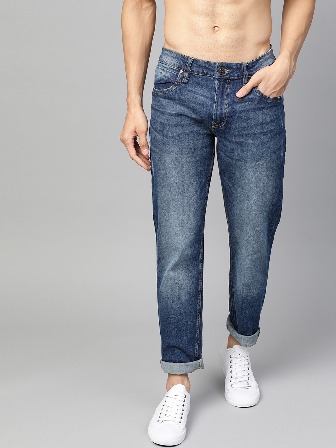 

Roadster Men Navy Blue Skinny Fit Mid-Rise Clean Look Jeans