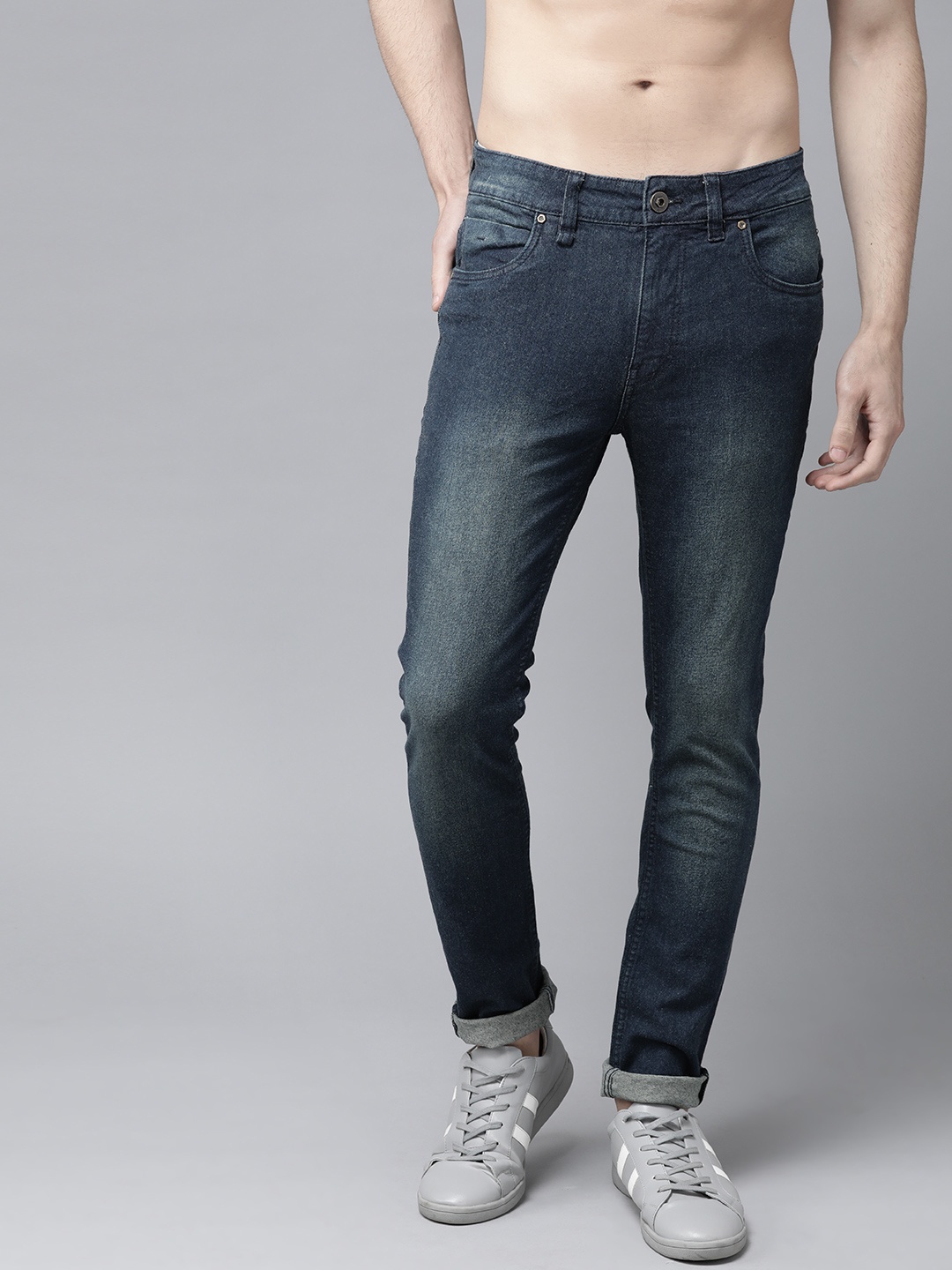 

Roadster Men Navy Blue Skinny Fit Mid-Rise Clean Look Stretchable Jeans