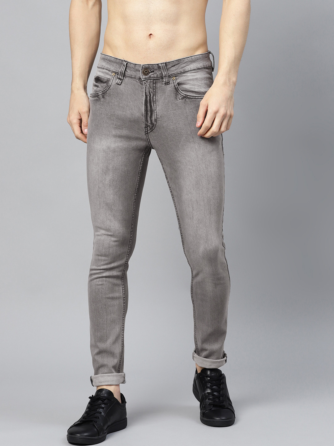 

Roadster Men Grey Skinny Fit Mid-Rise Clean Look Stretchable Jeans