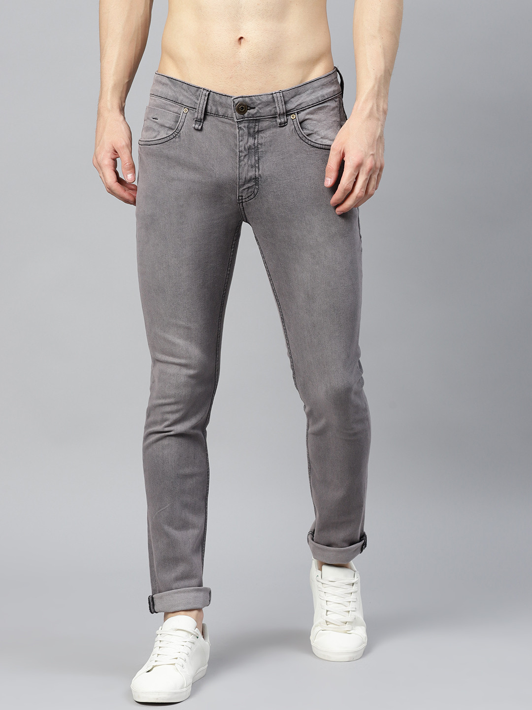 

Roadster Men Grey Skinny Fit Mid-Rise Clean Look Stretchable Jeans