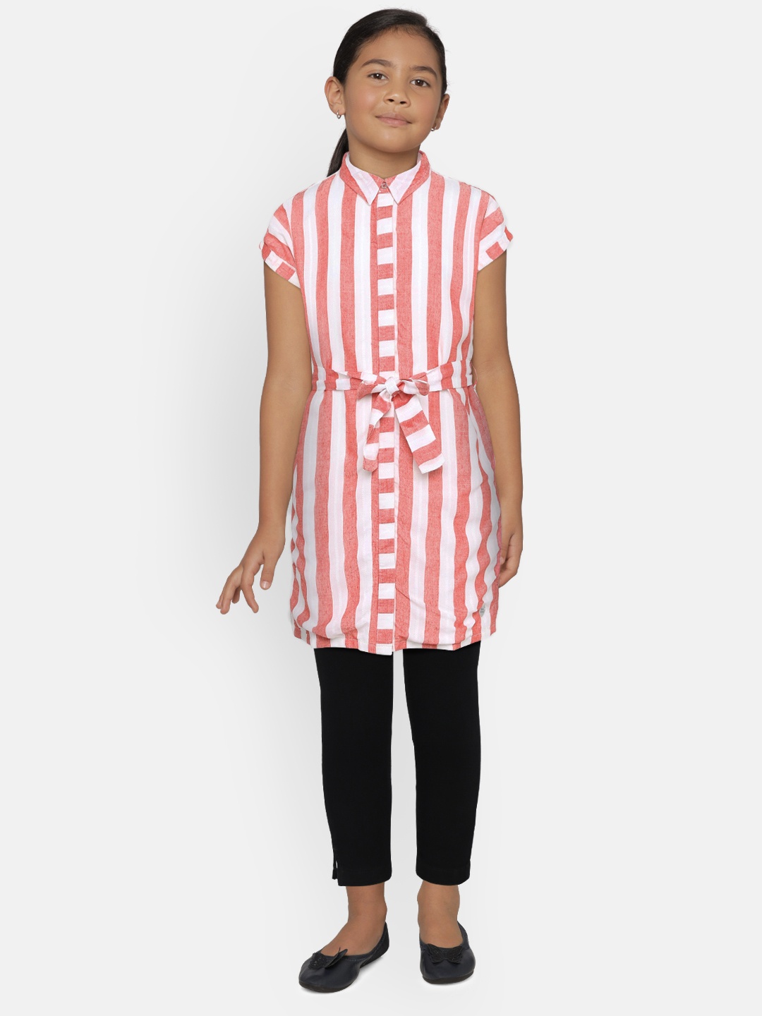

Pepe Jeans Girls's Red & White Striped Tunic