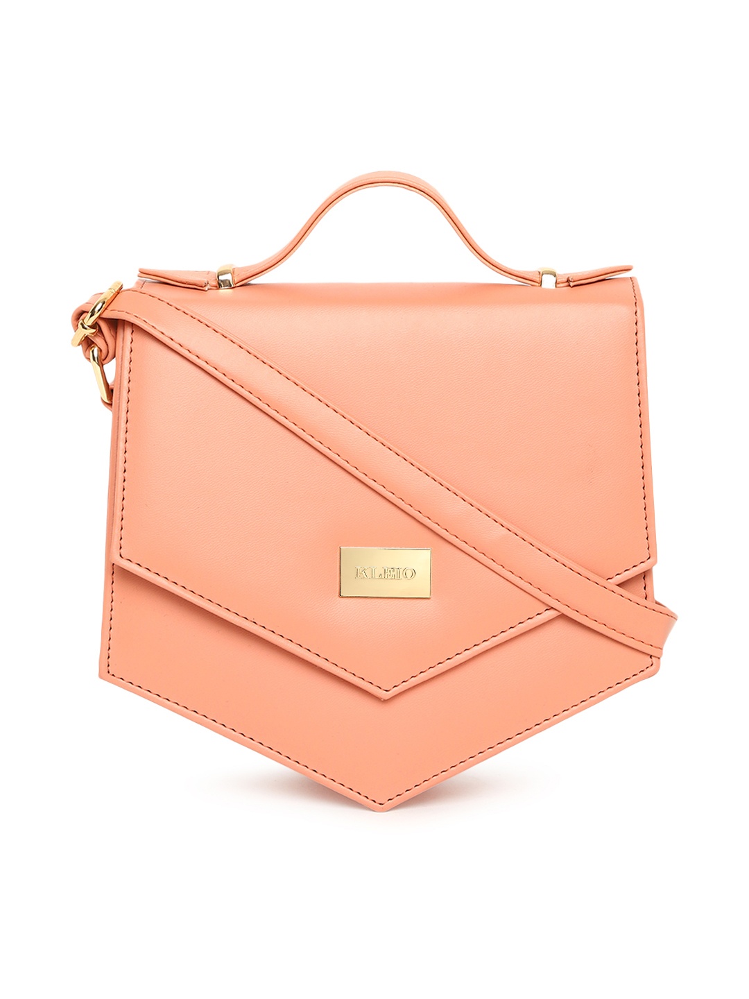 

KLEIO Peach-Coloured Unique Shaped Sling Bag