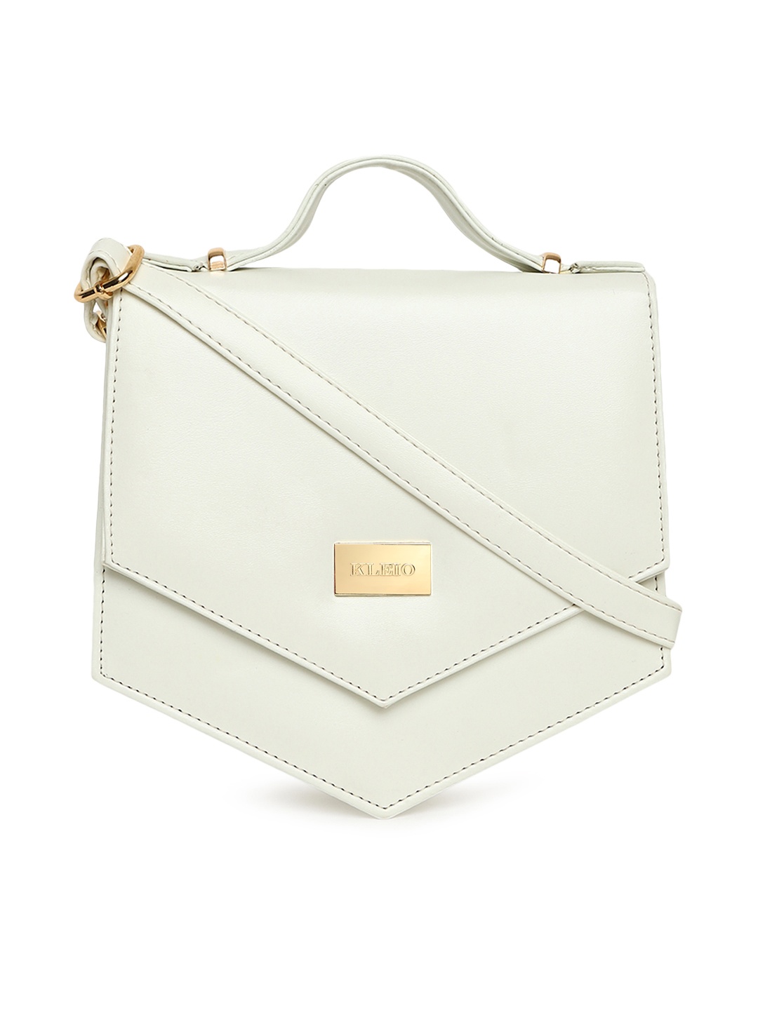 

KLEIO White Unique Shaped Sling Bag