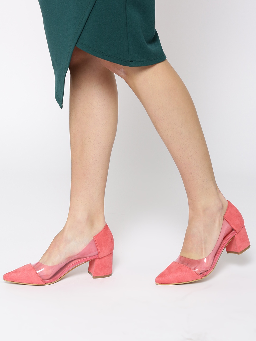

Lavie Women Coral Pink Solid Pumps
