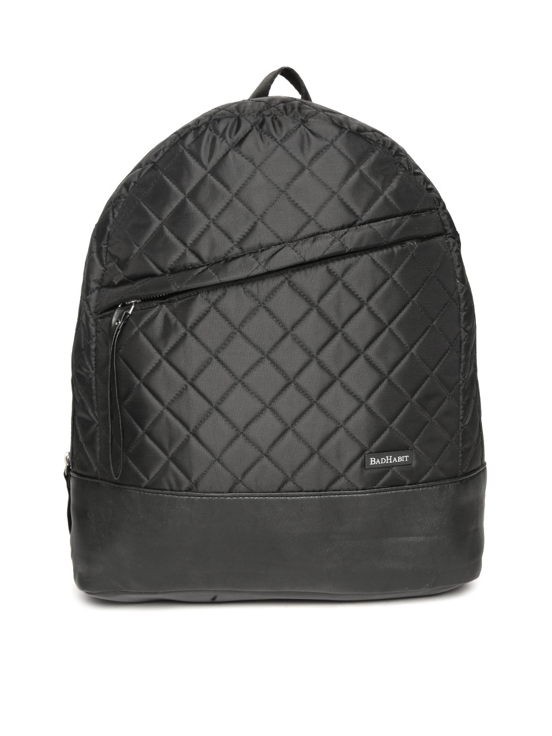 

BAD HABIT Unisex Black Quilted Laptop Backpack