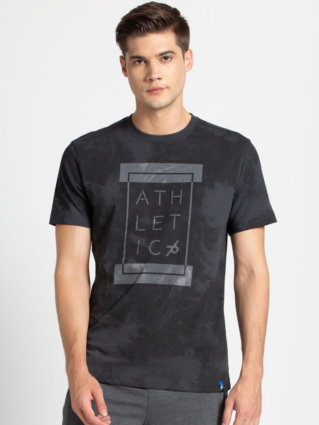 

Jockey Men Charcoal Printed Round Neck T-shirt