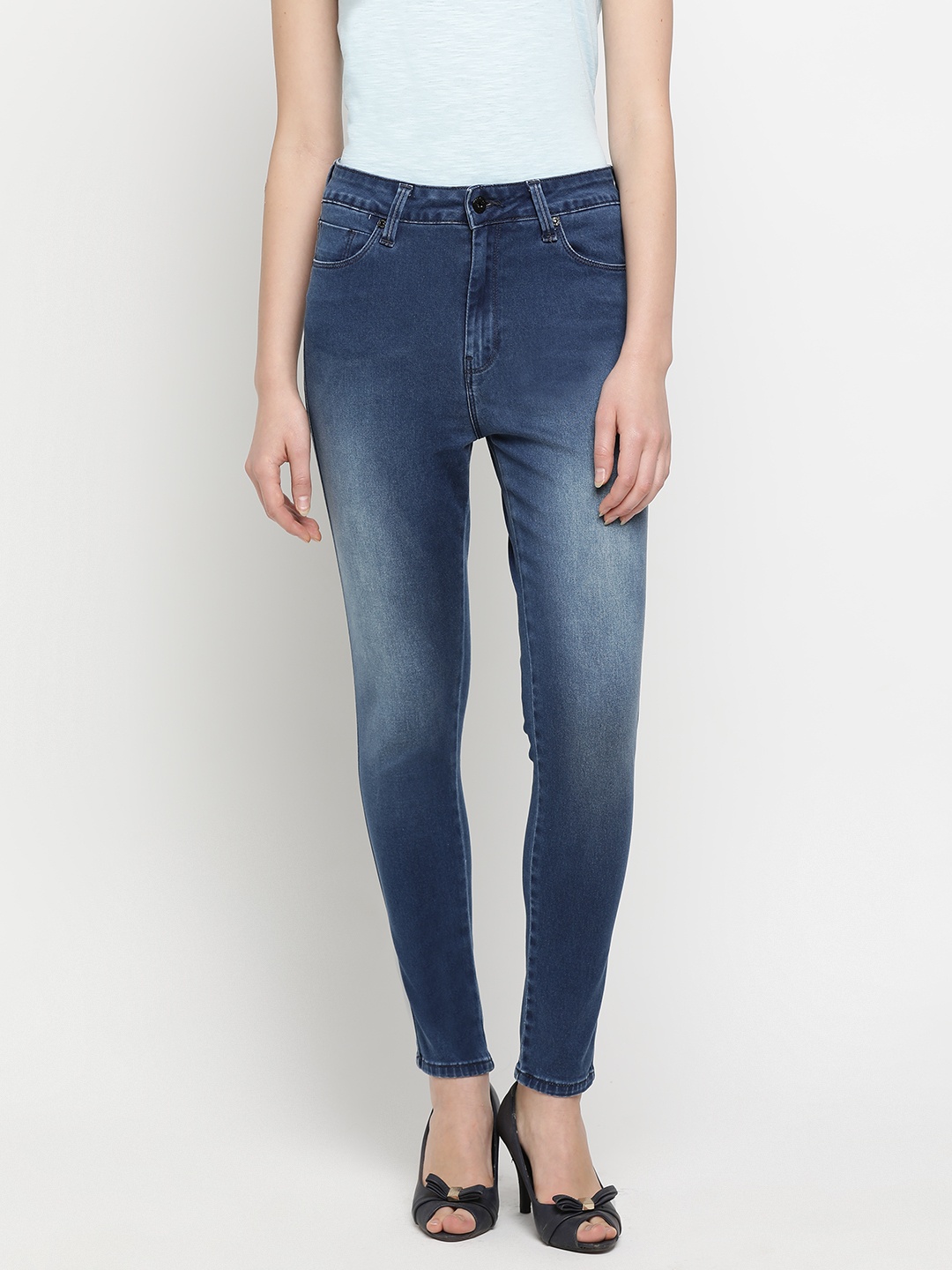 

Pepe Jeans Women Blue Skinny Fit High-Rise Clean Look Stretchable Jeans