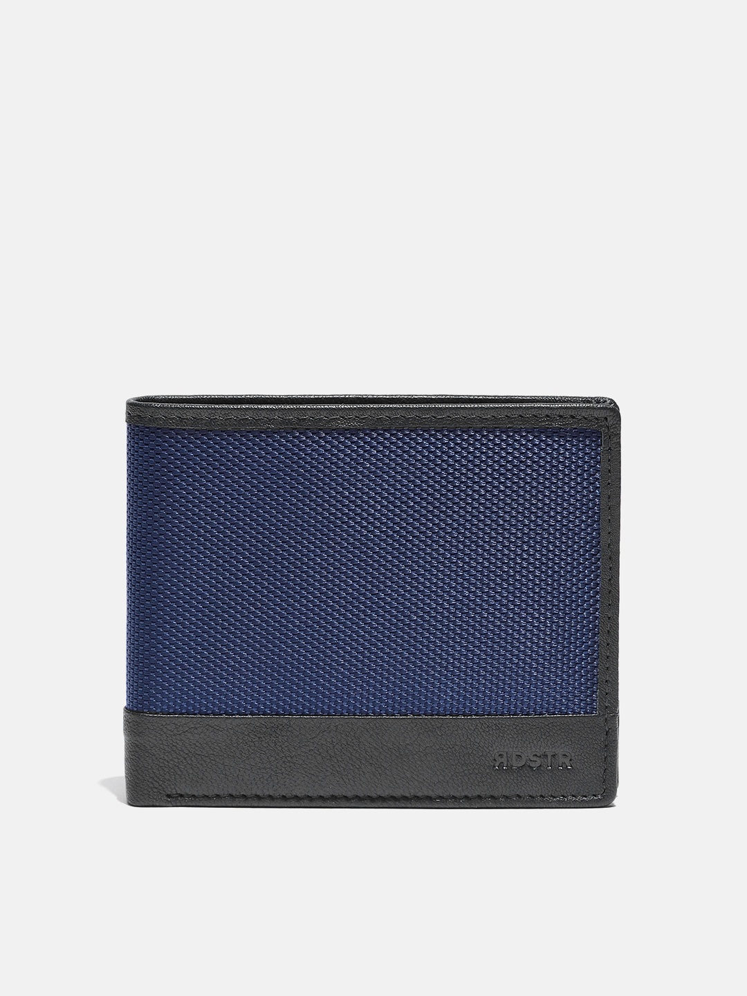 

Roadster Men Navy Blue Textured Leather Two Fold Wallet