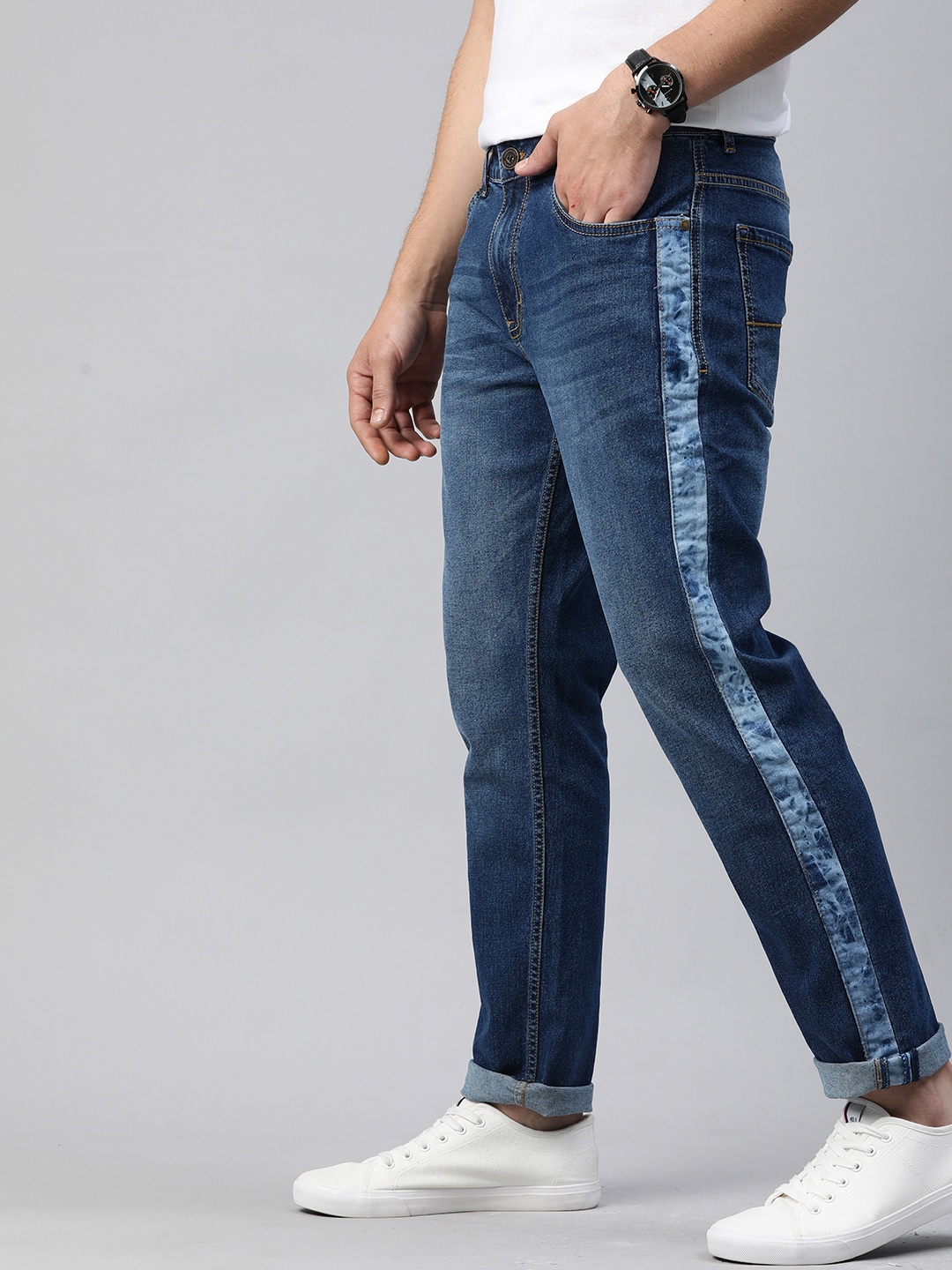 

Mast & Harbour Men Blue Slim Tapered Fit Mid-Rise Clean Look Stretchable Jeans