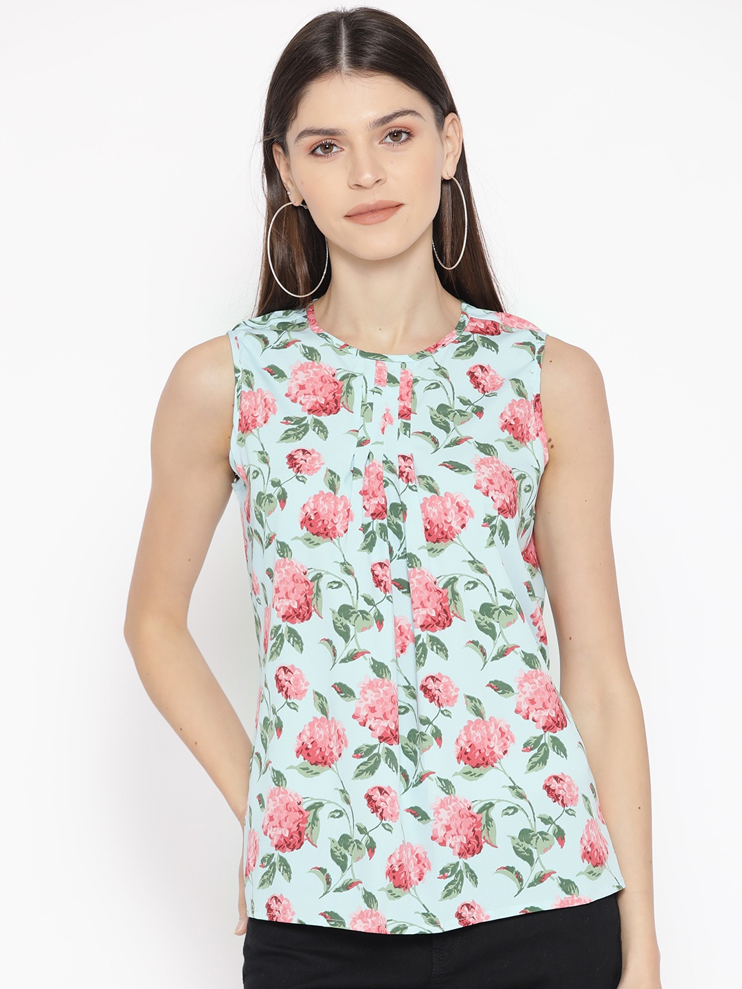 

AND Women Blue & Pink Printed Top