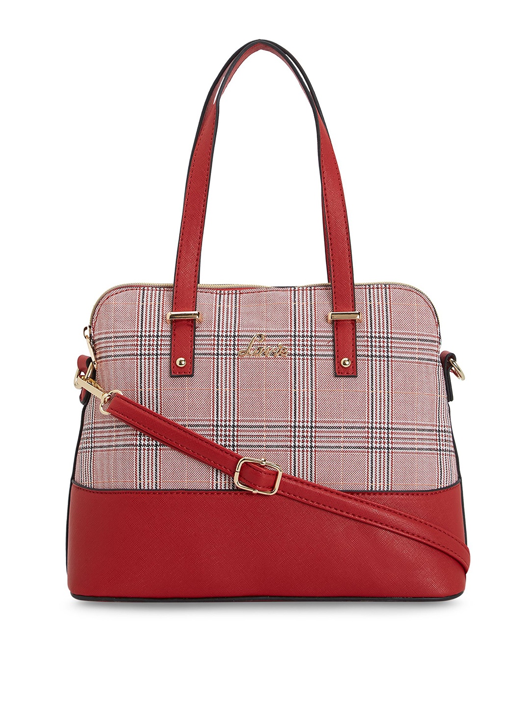 

Lavie Red Checked Handheld Bag