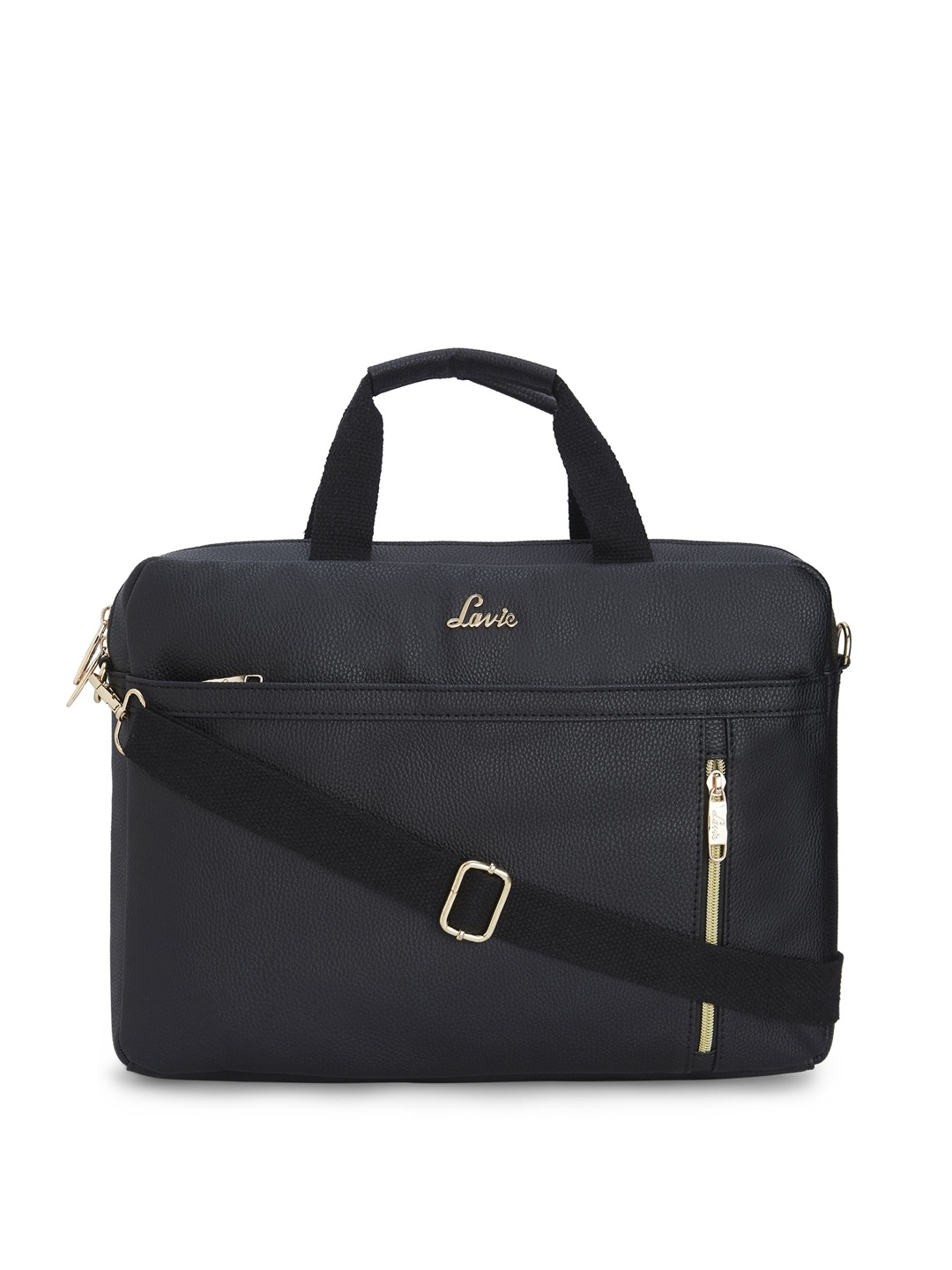 

Lavie Women Black Solid Laptop Bag