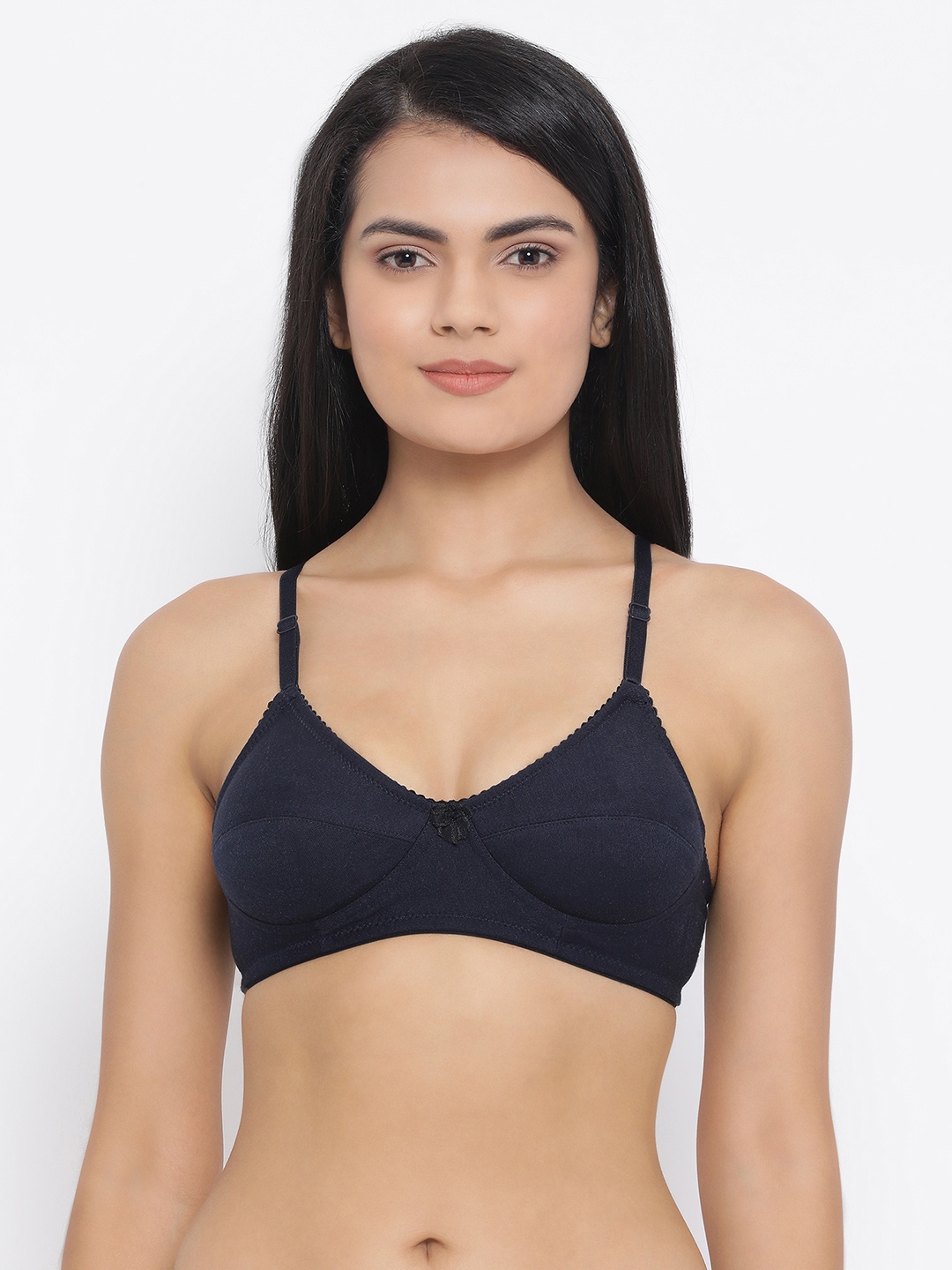 

Clovia Navy Blue Solid Non-Wired Non Padded Everyday Bra BR0227E0832B