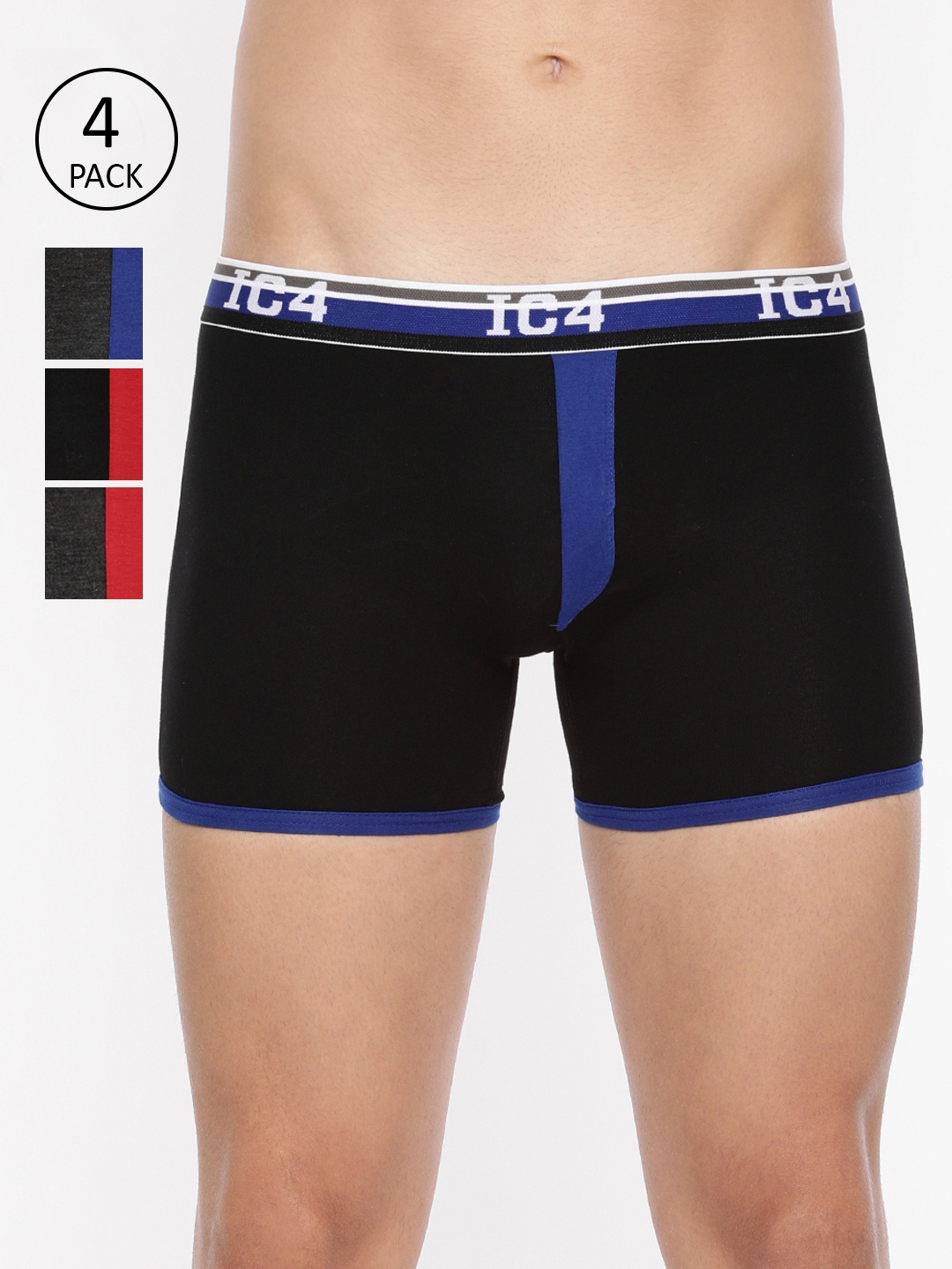 

IC4 Men Pack of 4 Assorted Solid Trunks
