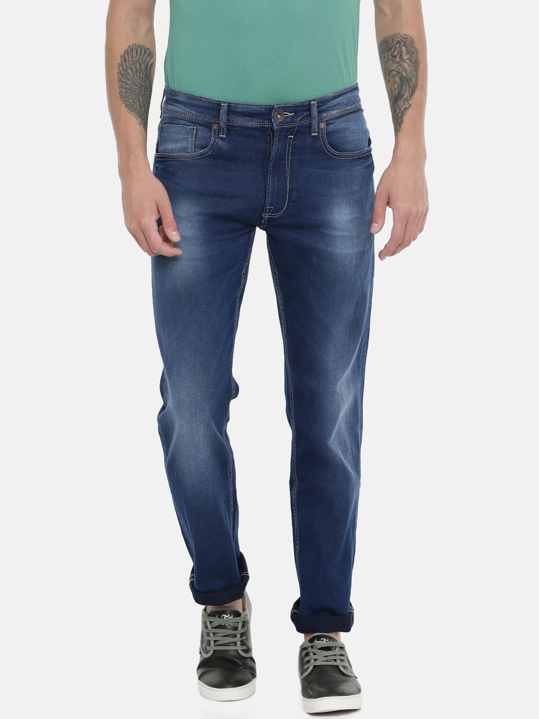 

Pepe Jeans Men Blue Boone Holborne Fit Mid-Rise Clean Look Stretchable Jeans