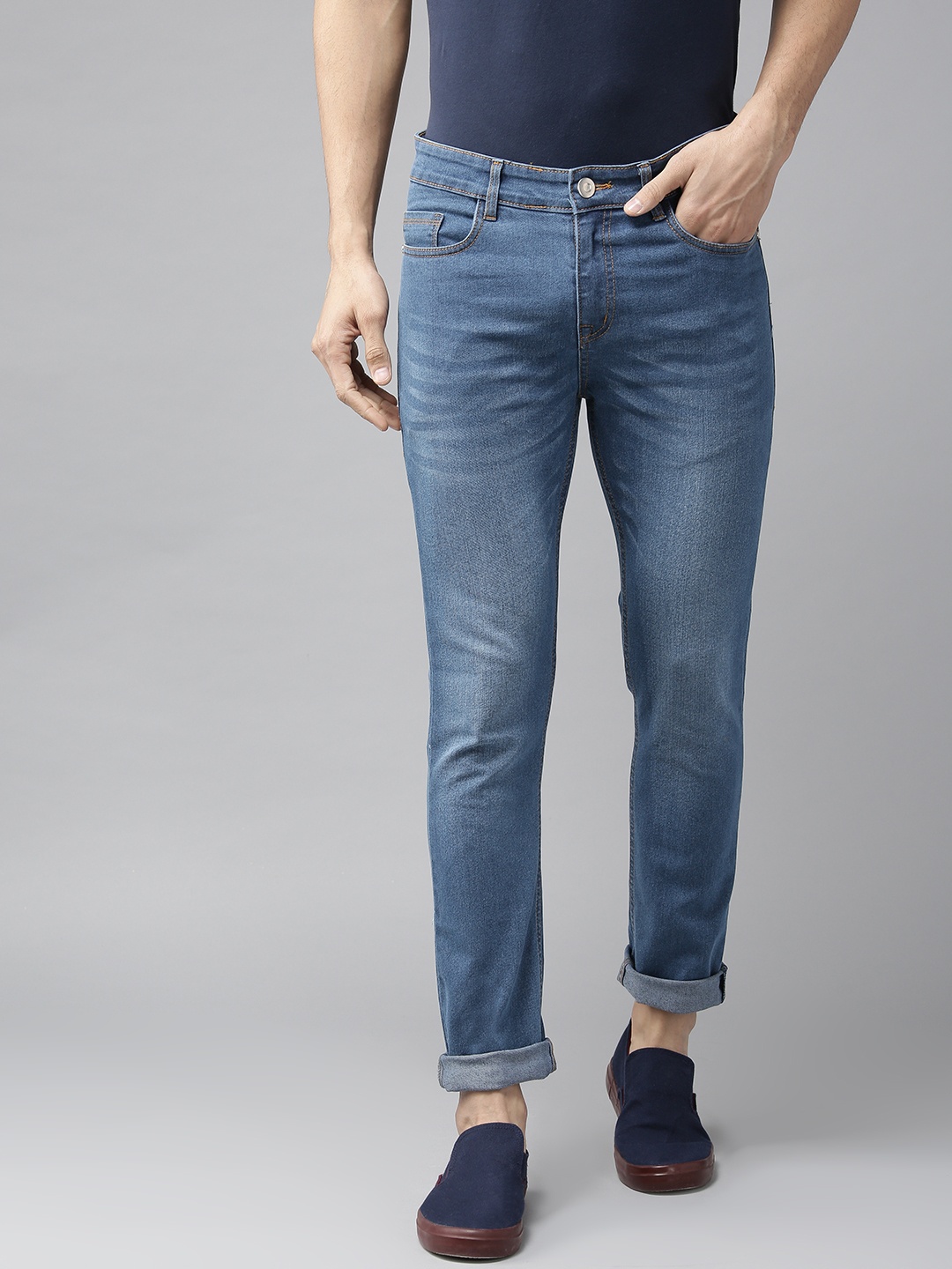 

Hubberholme Men Blue Slim Fit Mid-Rise Clean Look Jeans