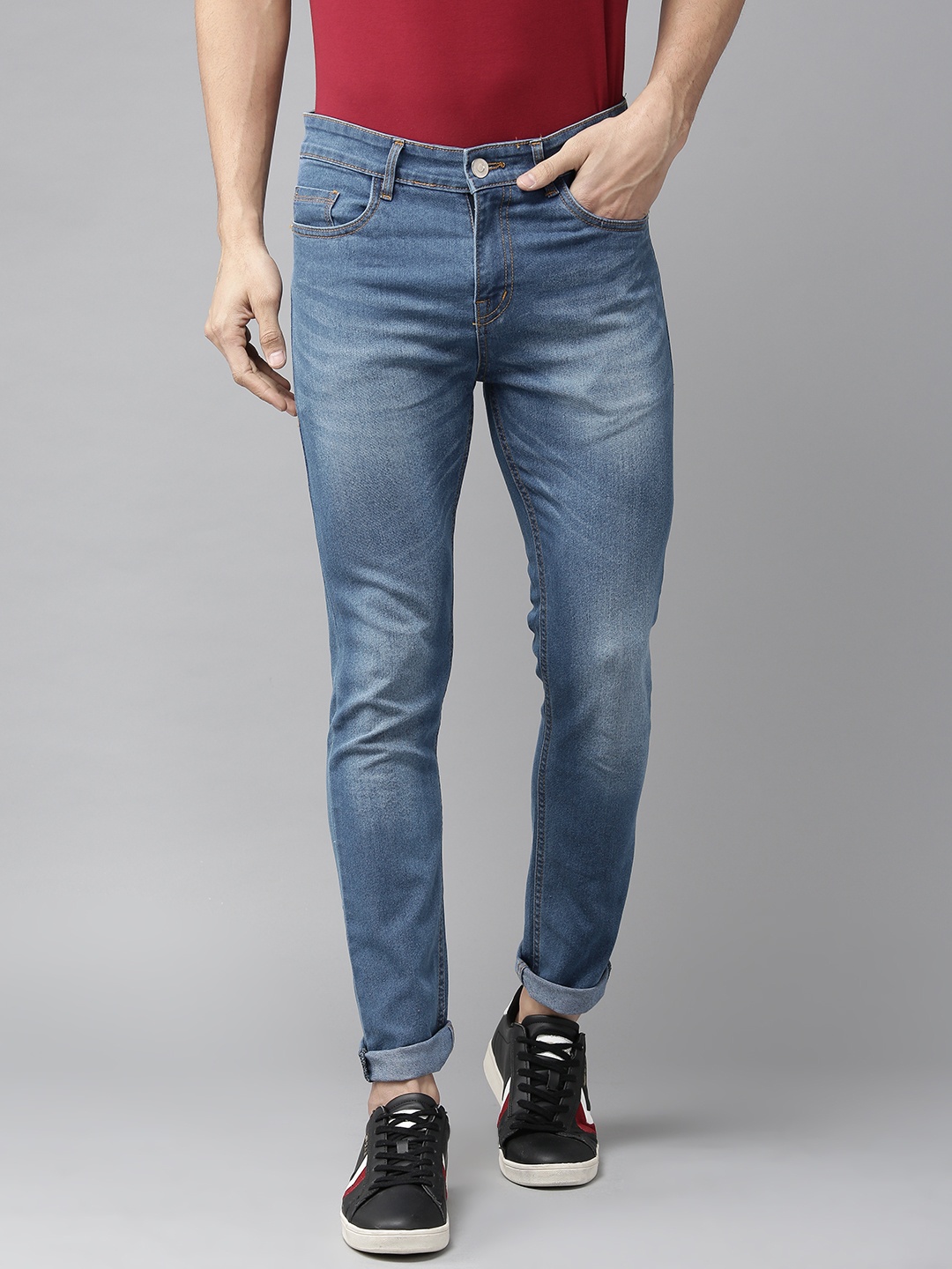 

Hubberholme Men Blue Slim Fit Mid-Rise Clean Look Jeans