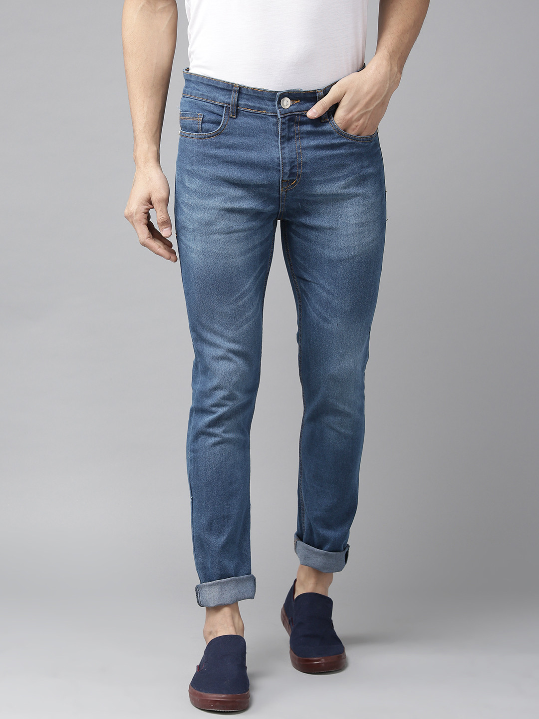 

Hubberholme Men Blue Slim Fit Mid-Rise Clean Look Jeans