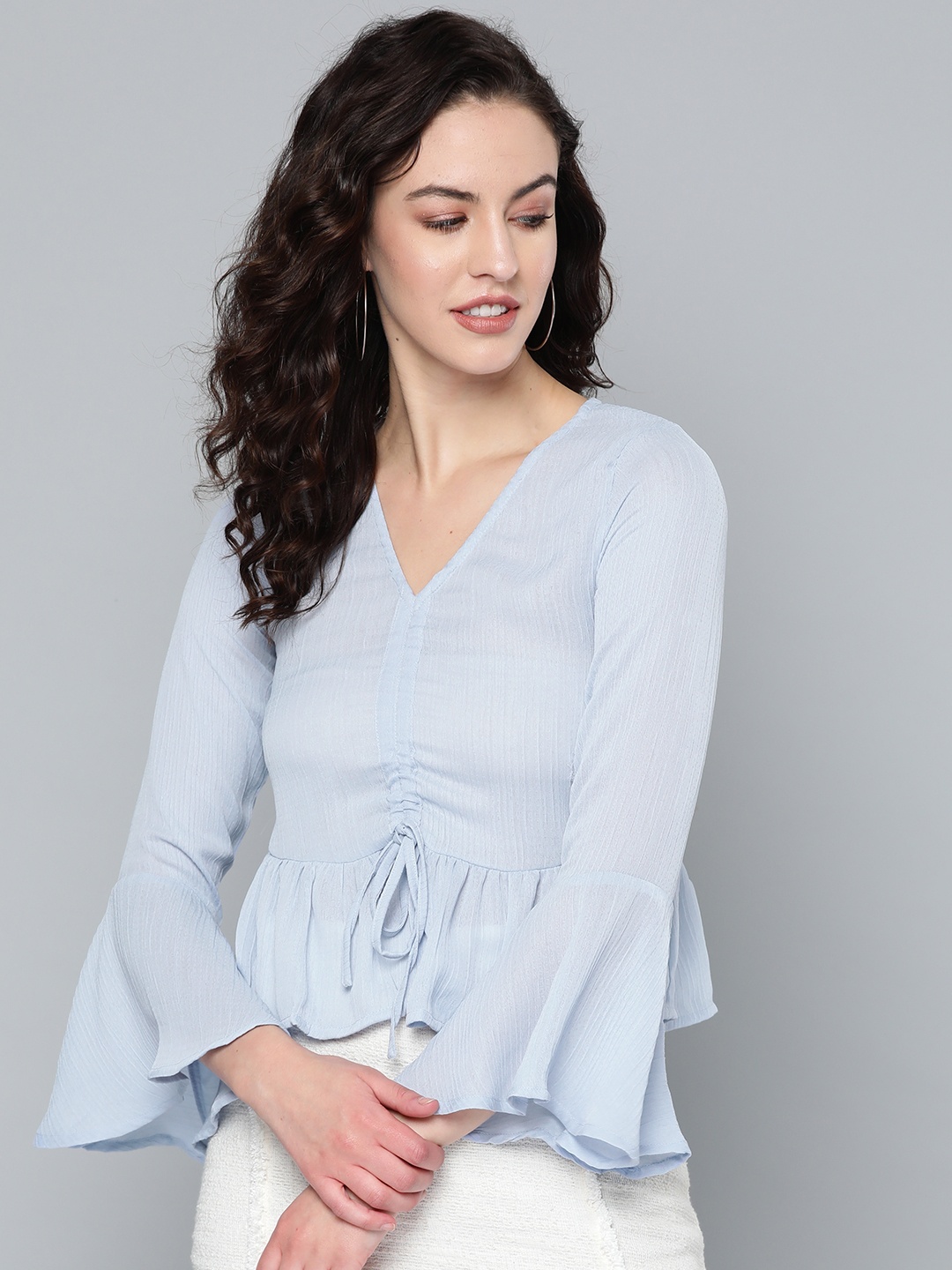 

Trend Arrest Women Blue Solid A-Line Top