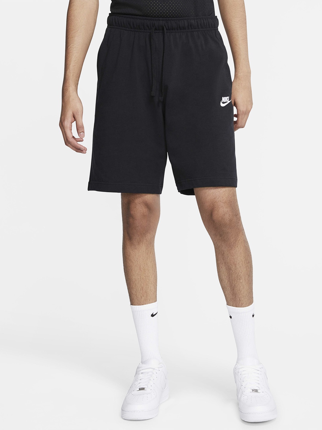 

Nike Men Black Solid Regular Fit NSW CLUB Sports Shorts