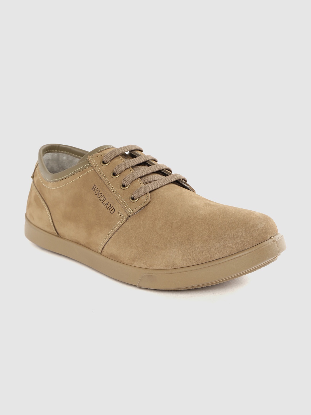 

Woodland Men Brown Solid Leather Sneakers