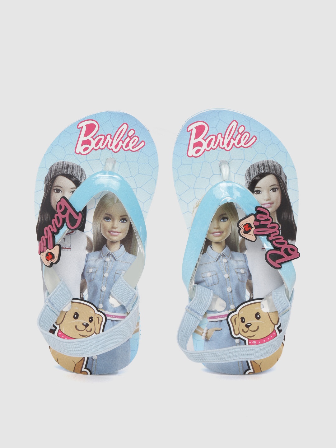 

toothless Girls Blue & White Printed Barbie Thong Flip-Flops