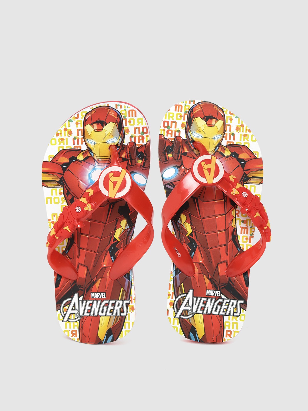 

toothless Boys Red Marvel Iron Man Printed Thong Flip-Flops